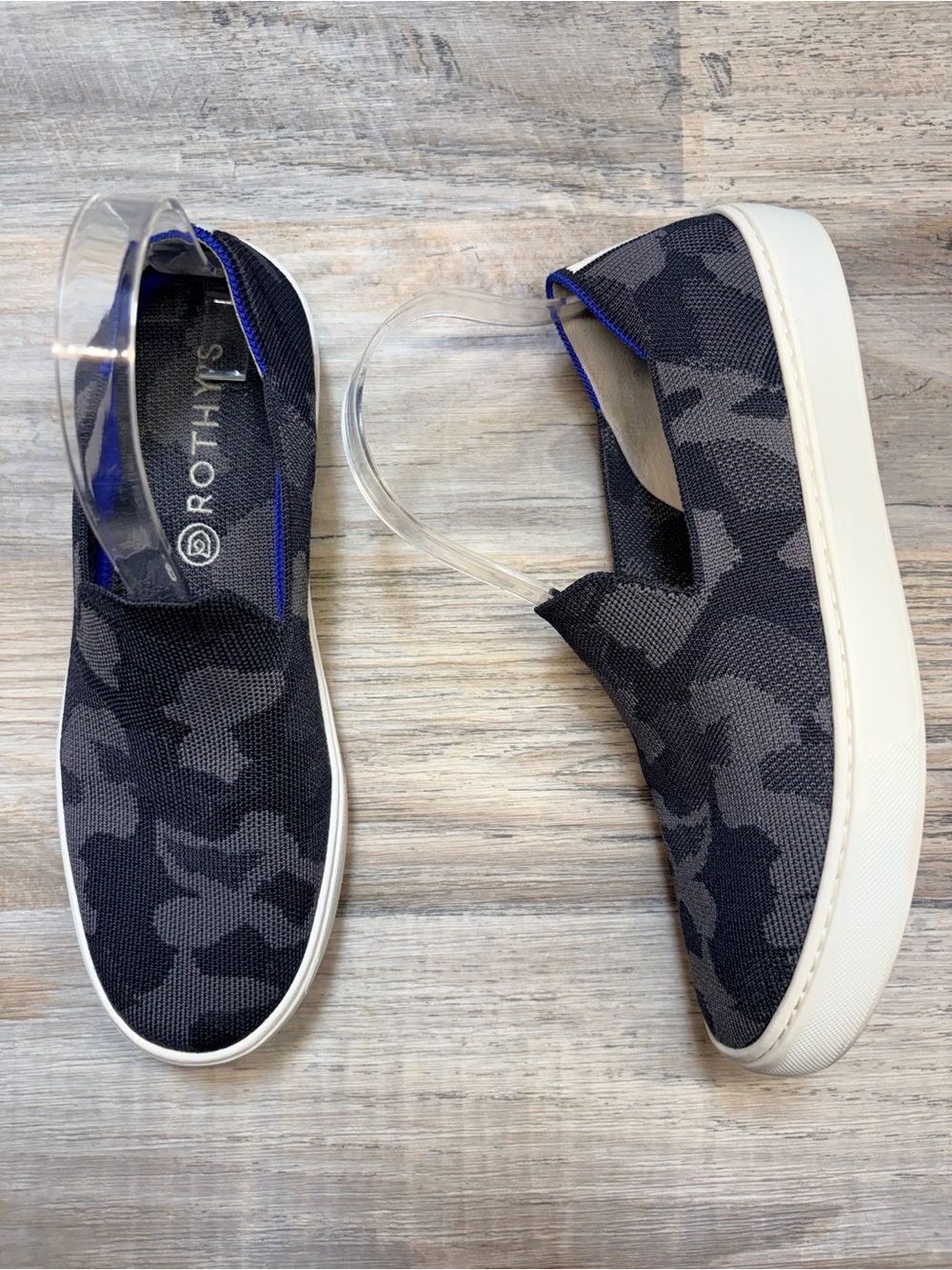 Rothy's Original Dark Gray Camo Slip-On Sneakers